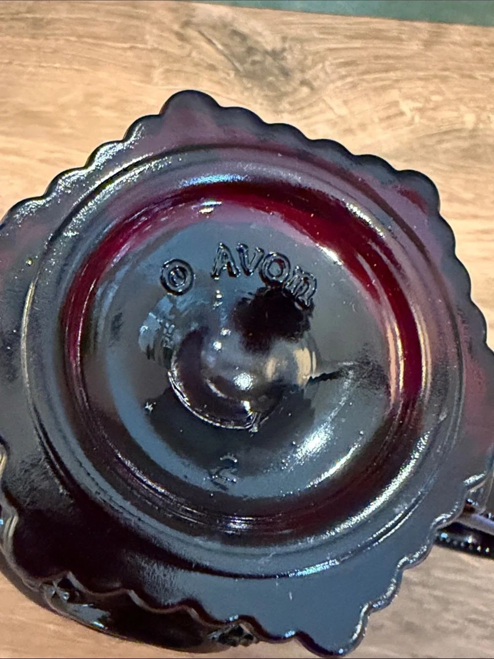 Avon Deep Ruby Red Pressed Glass Creamer Pitcher